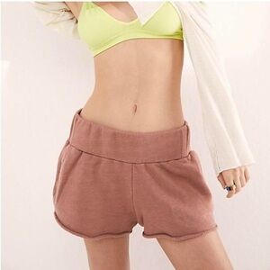 Free People Intimately Burnt Orange Cutoff High Rise Shorts, Size Medium
